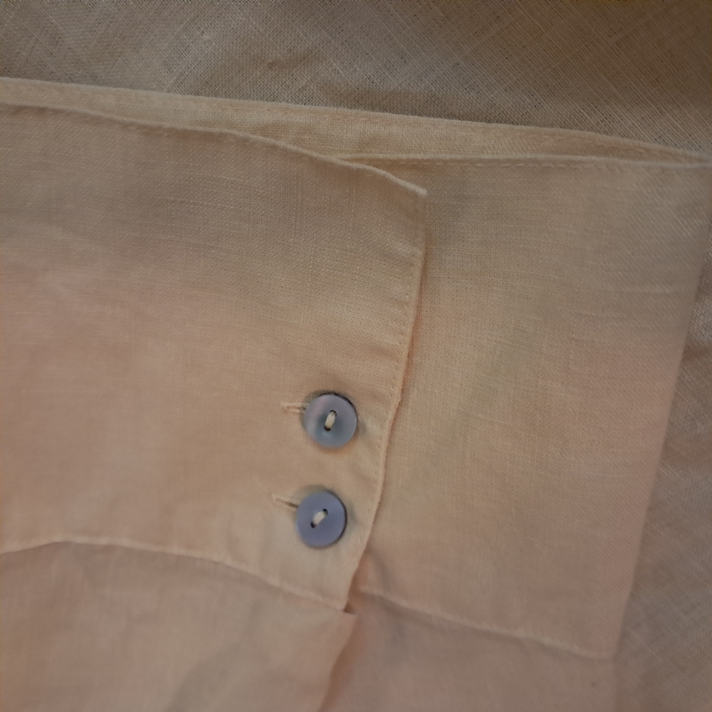 Chico's Yellow Plus Size Women's 100% Linen Button-Up Shirt l Size 3 - Picture 6 of 8